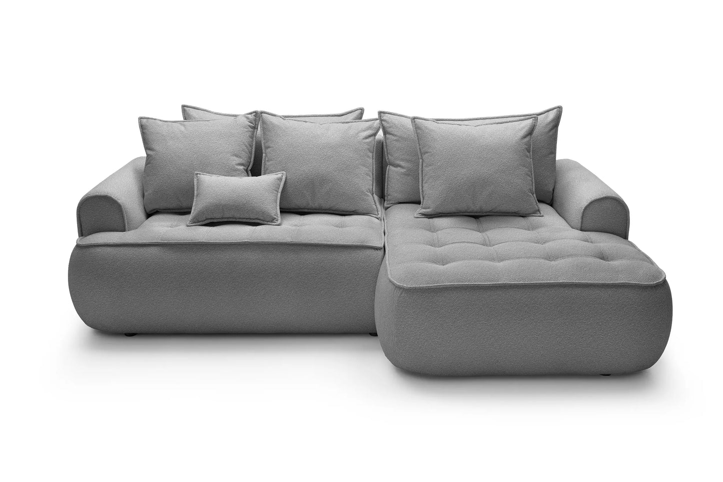 Kampinė sofa SAMUEL su miego funkcija, tamsiai pilka
