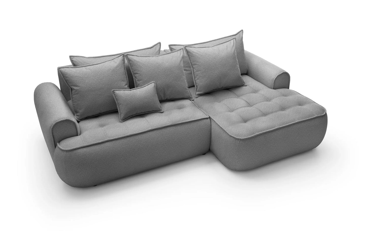 Kampinė sofa SAMUEL su miego funkcija, tamsiai pilka