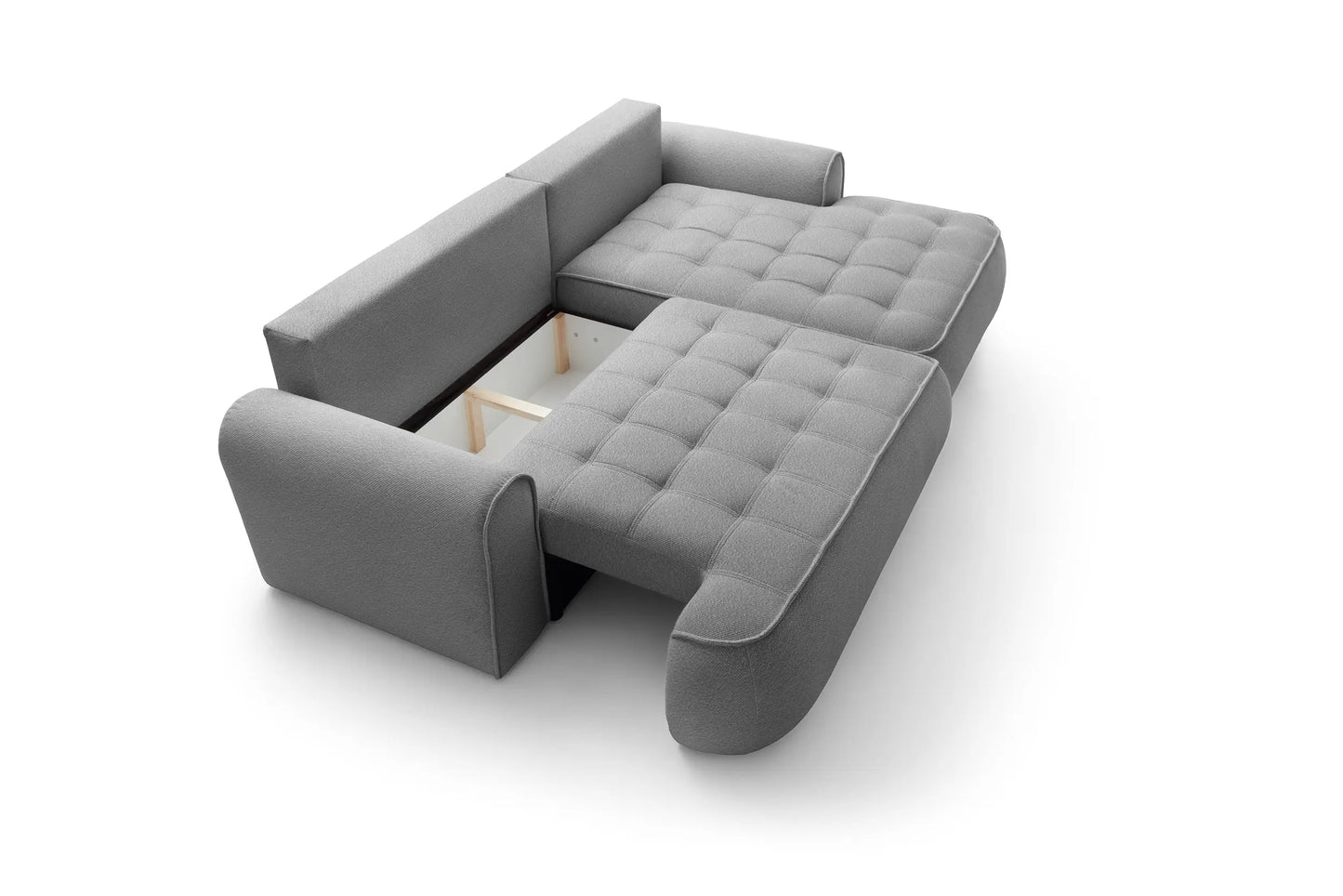 Kampinė sofa SAMUEL su miego funkcija, tamsiai pilka