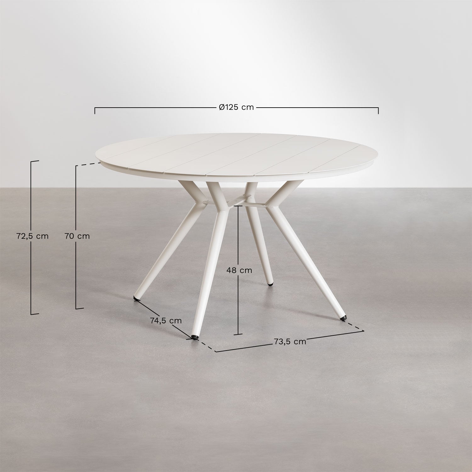 Outdoor set VALERIE, white, 6 chairs