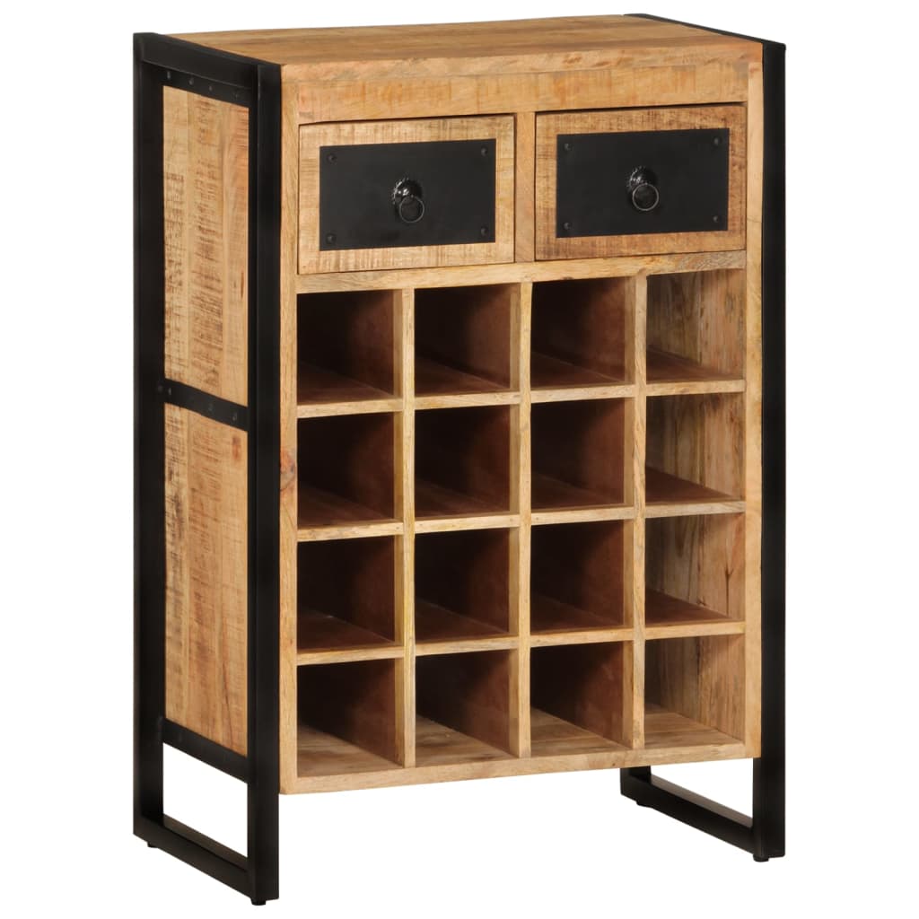 Vyno butelių laikiklis 16 butelių, mango medienos masyvas - Namų Idėja