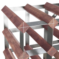 Vyno laikiklis 12 butelių, rudas, pušies medienos masyvas - Namų Idėja