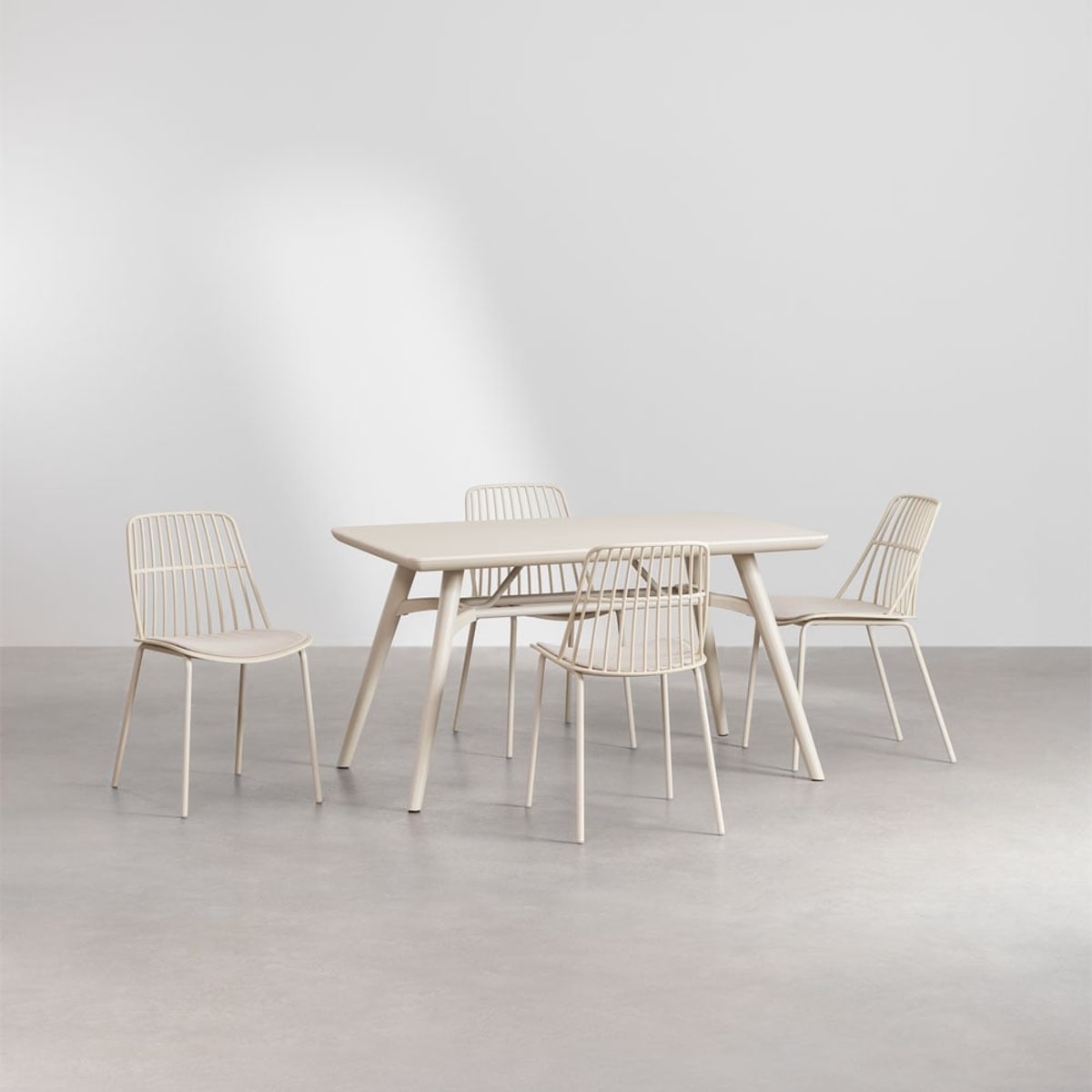 Outdoor dining set SCAND, 5 pieces, cream