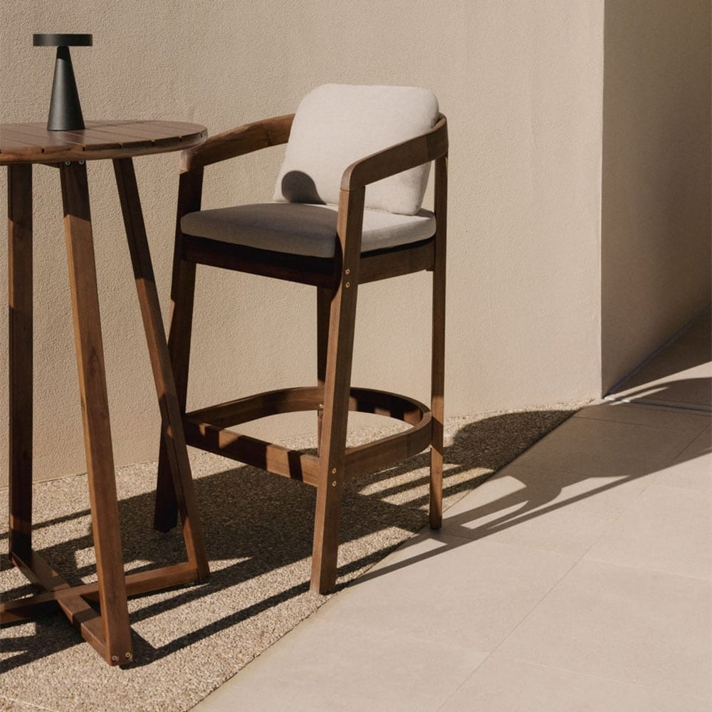 Outdoor high chair ULENO, acacia wood, dark acacia, 75 cm