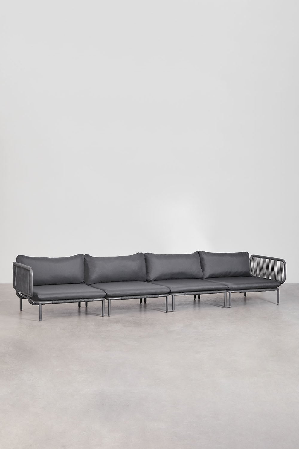 Lauko sofa GRAFITO, keturių dalių sistema, grafito pilka (2 var.)