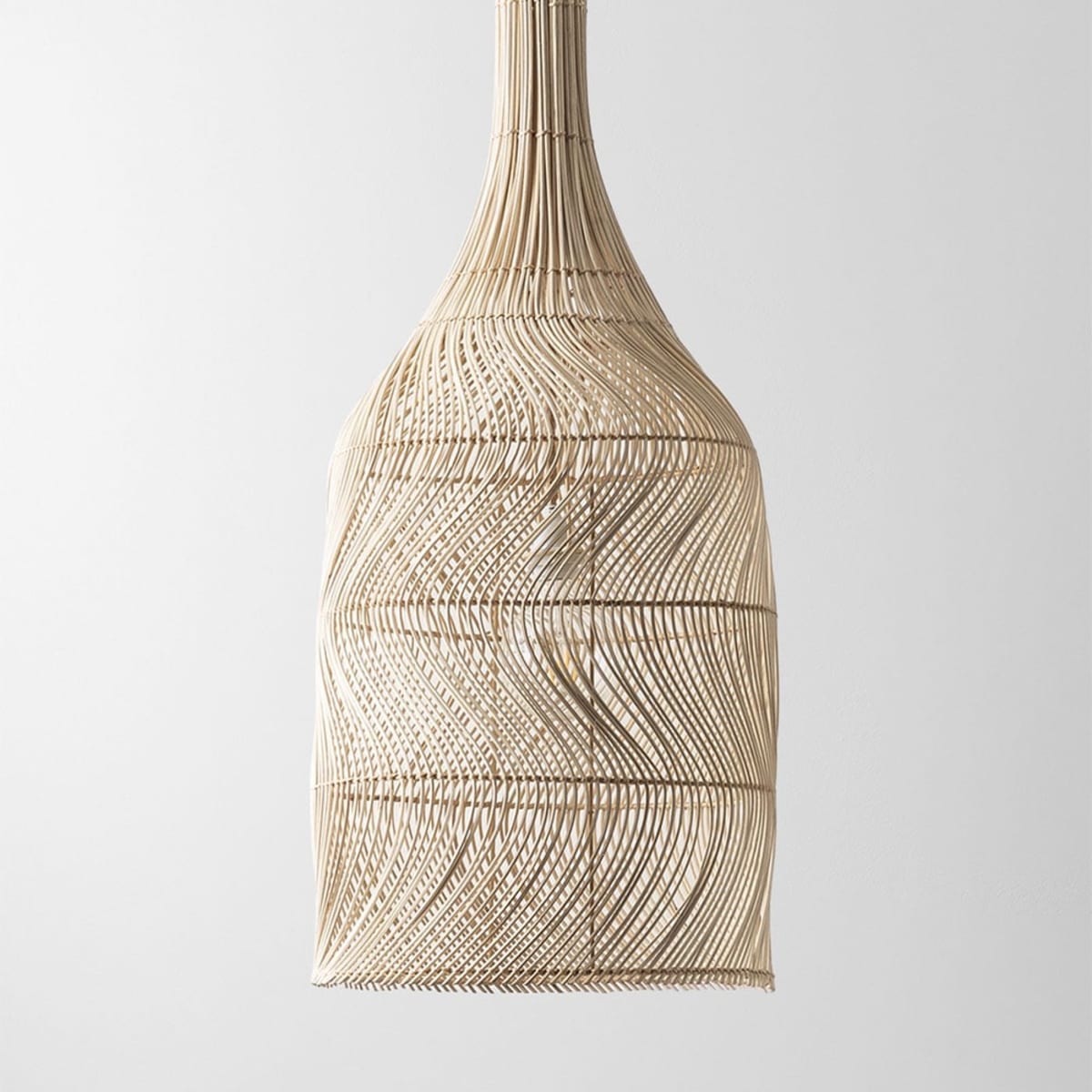 ROTANO hanging outdoor lamp, natural and white rattan