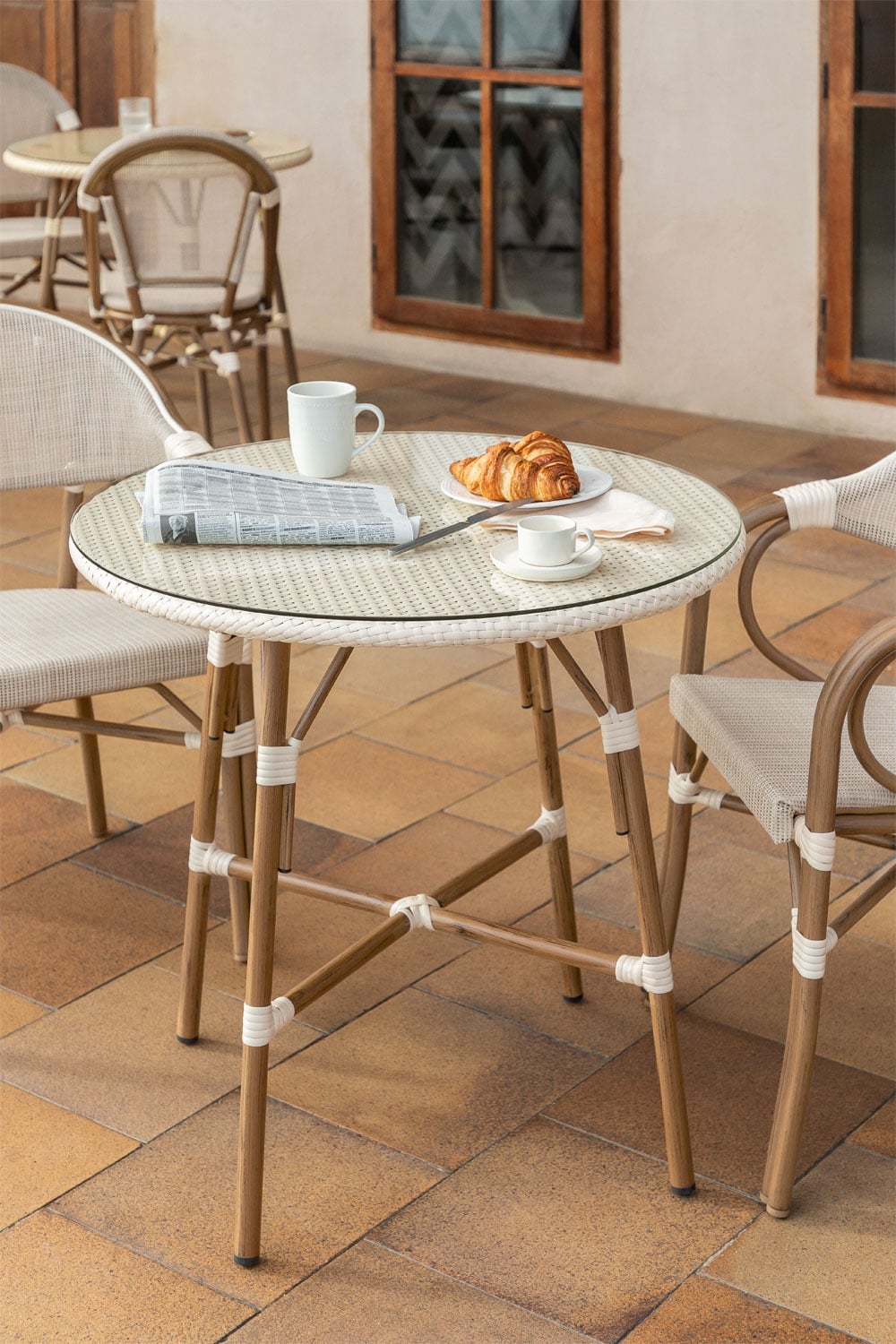Lauko apvalus stalas ARCO BISTRO, baltas