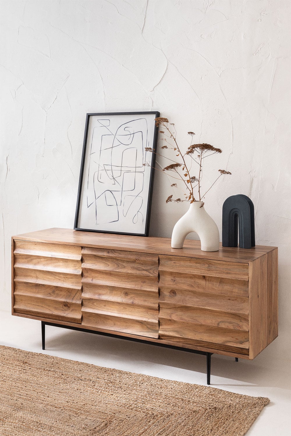 TV stand PVAMEA, acacia wood