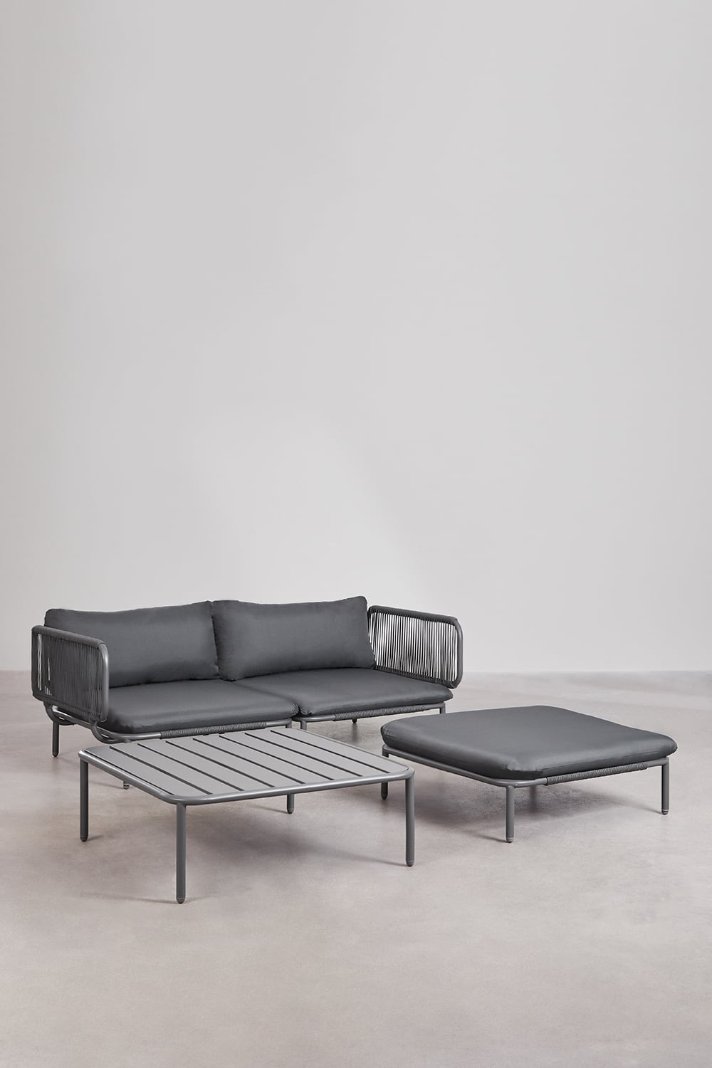 Lauko sofa GRAFITO, dviejų dalių, grafito pilka