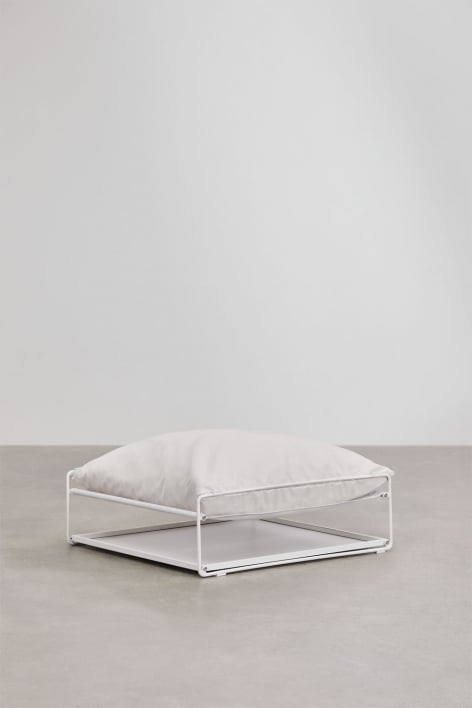 Outdoor square pouf FORTO, white