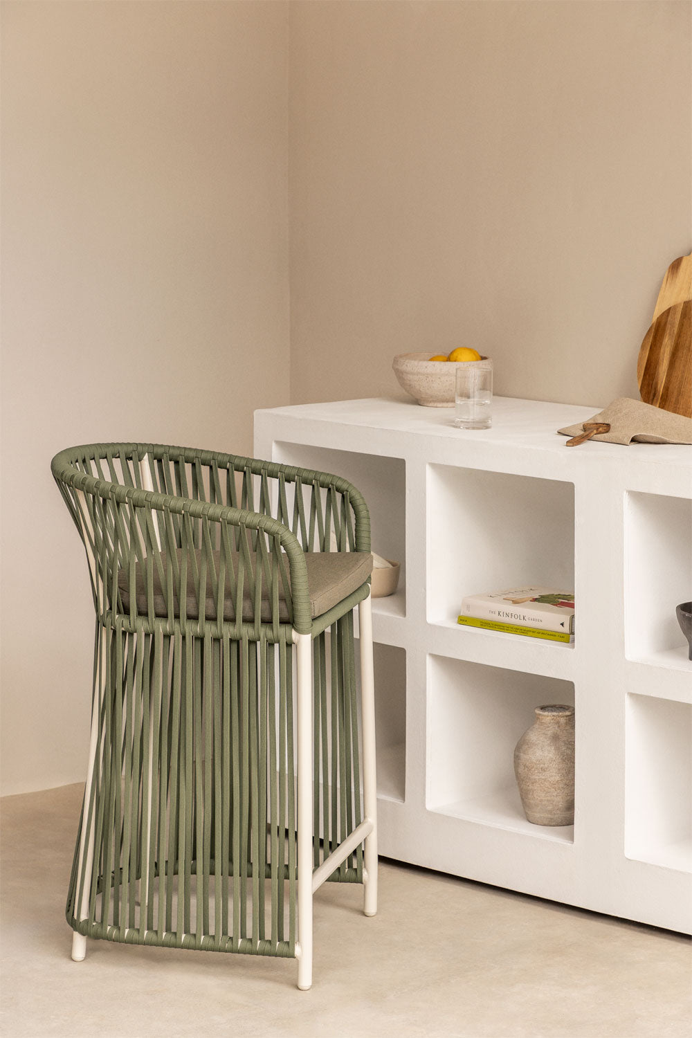 Outdoor bar stool SOPHIE, white, 65 cm