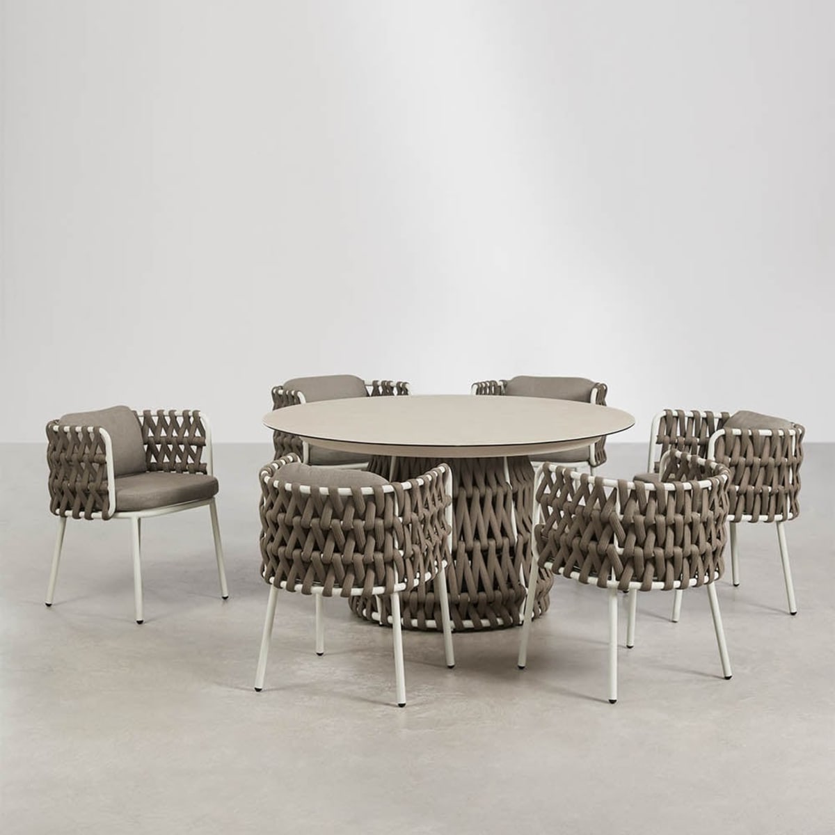 TEVARY outdoor furniture set, table and chairs, white (1 pc.)