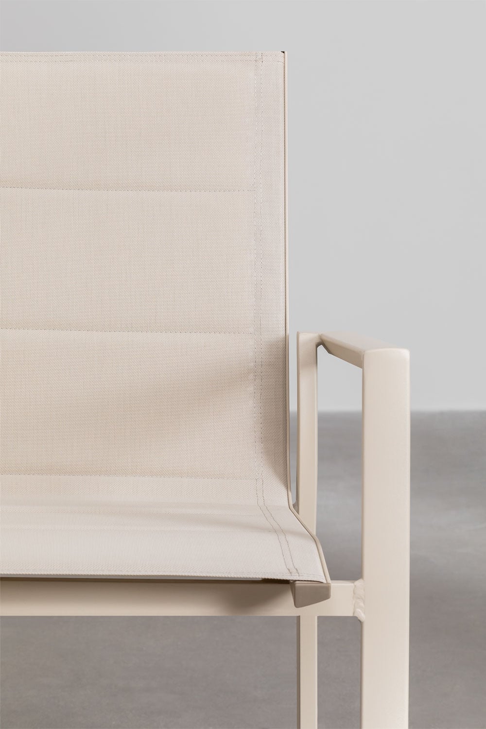 Outdoor set VALERIE, textilene fabric, 6 chairs, cream