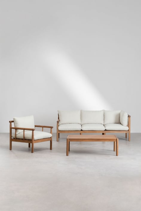 Lauko modulinė sofa FORTO, 3 dalių su staliuku ir pufu