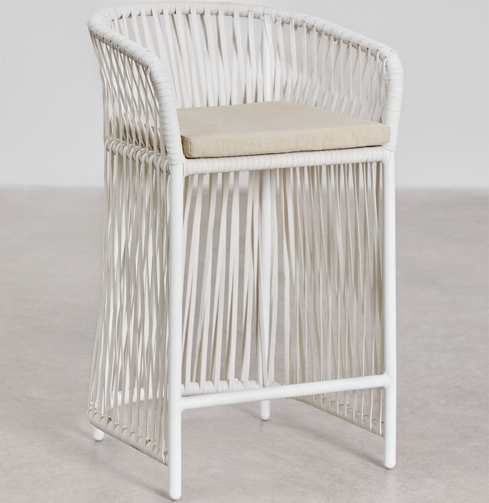 Outdoor bar stool SOPHIE, white, 65 cm