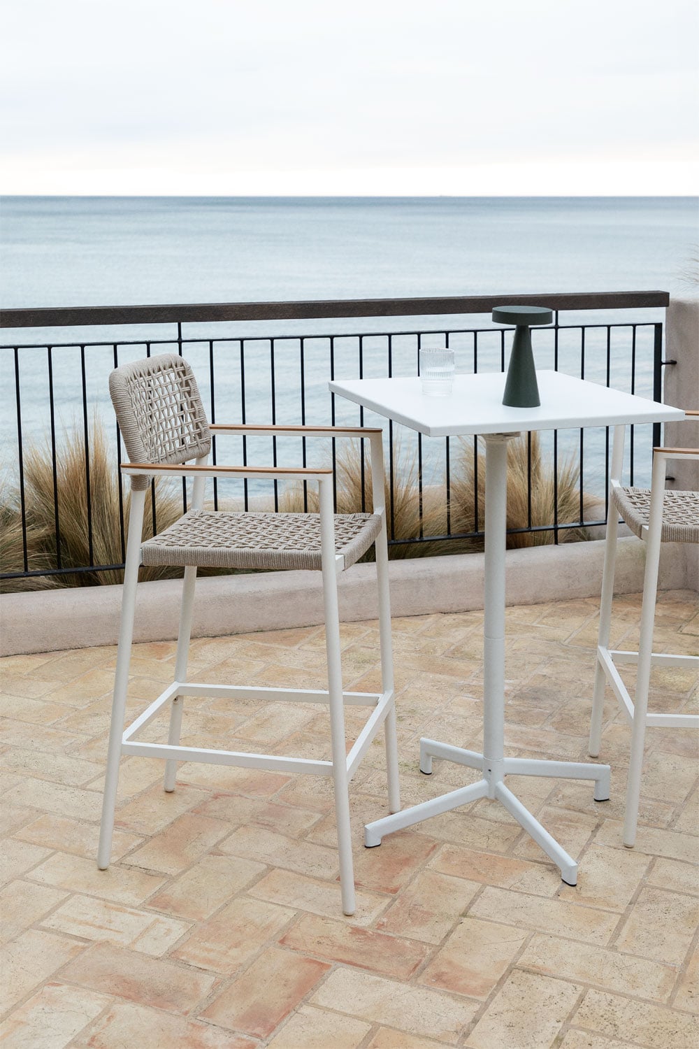 High outdoor chair ALTANO, mocha brown