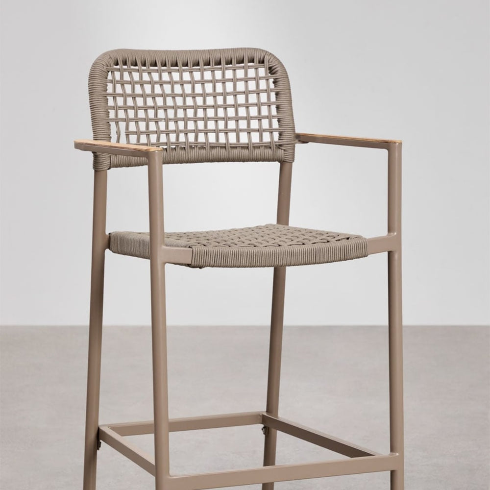 High outdoor chair ALTANO, mocha brown