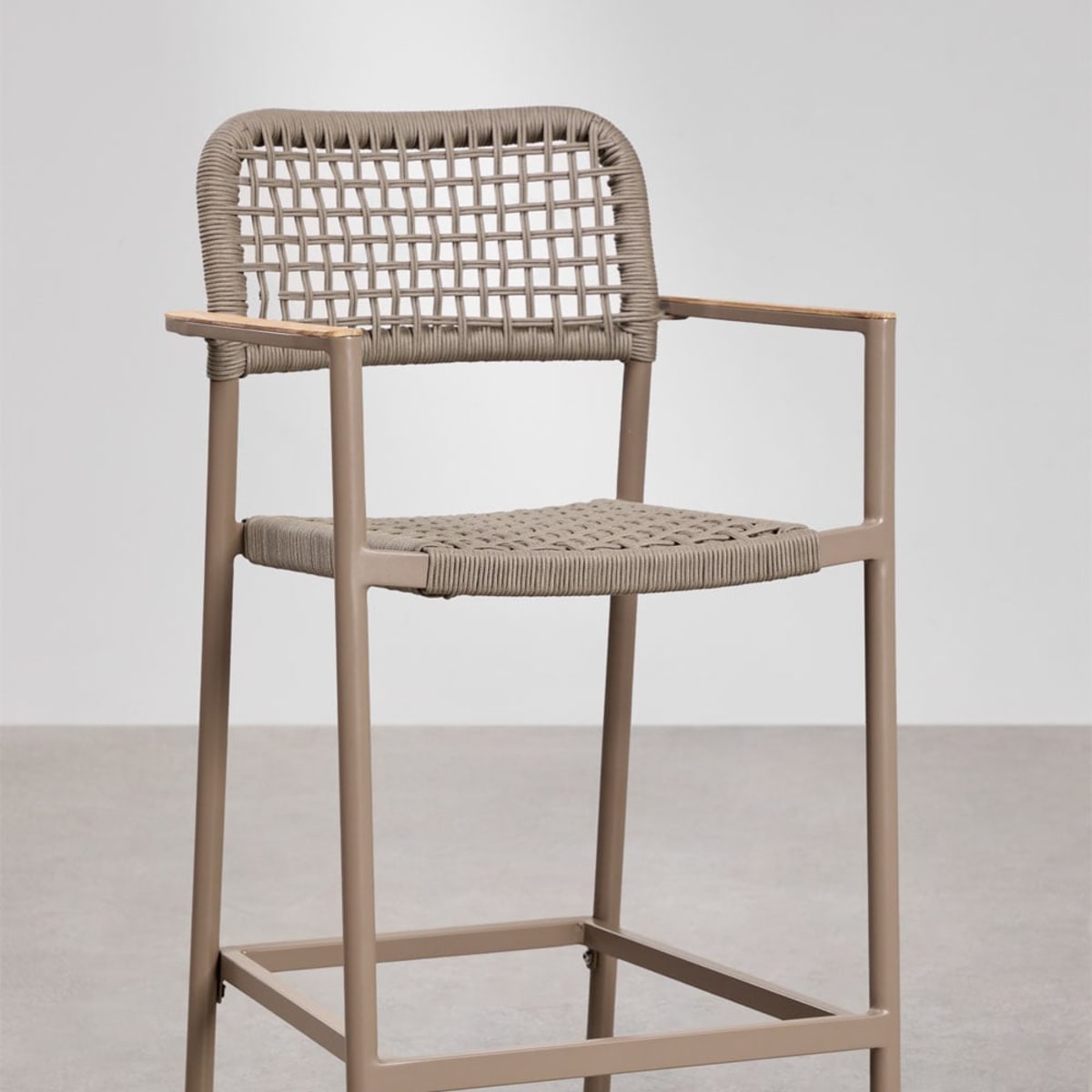 High outdoor chair ALTANO, mocha brown