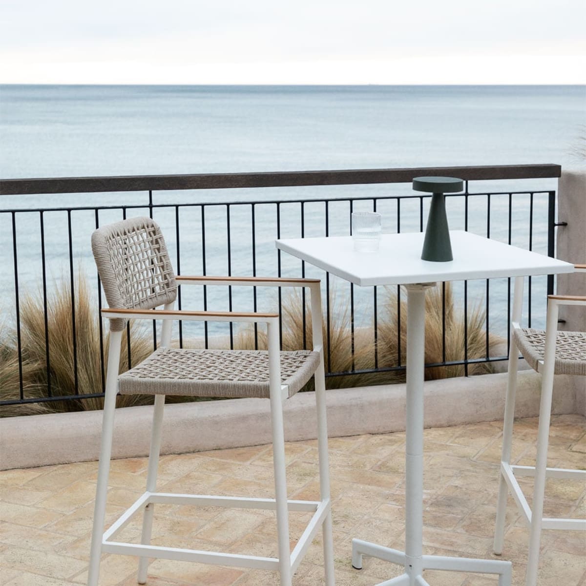 High outdoor chair ALTANO, white