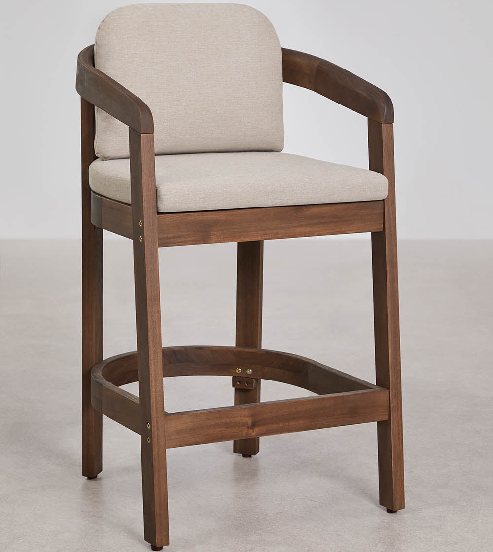 High outdoor chair ULENO, dark acacia, 65 cm