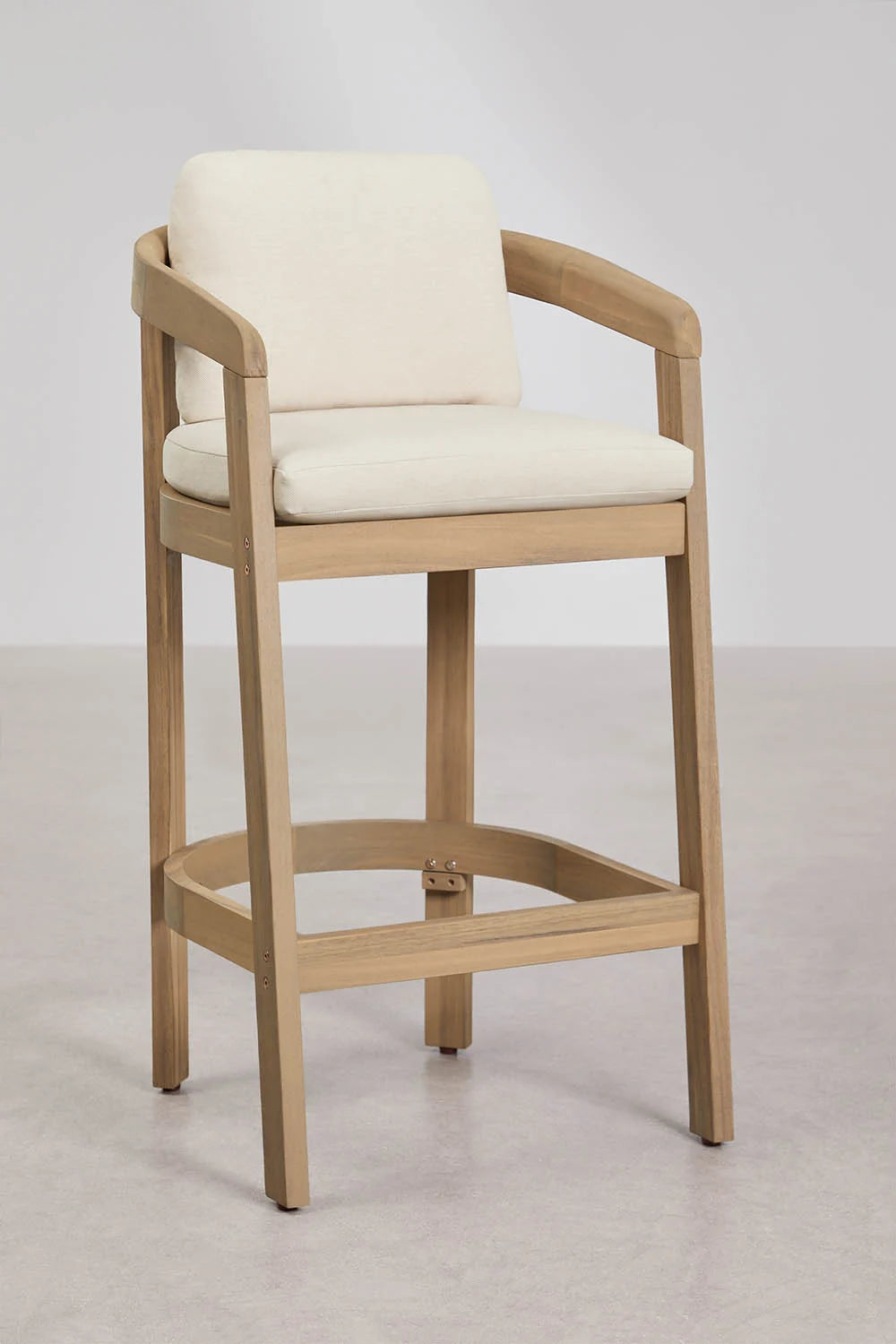 High outdoor chair ULENO, light acacia, 75 cm