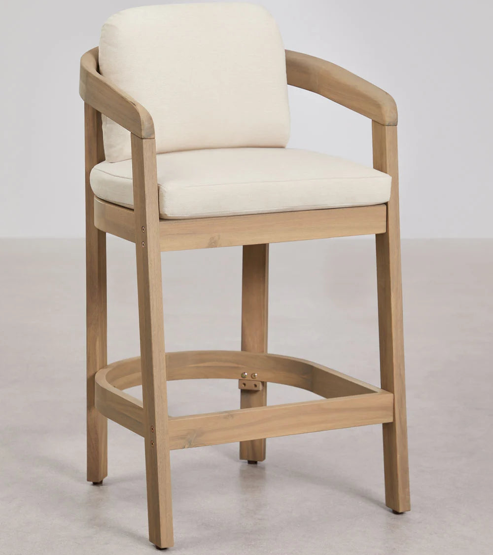 High outdoor chair ULENO, light acacia, 65 cm