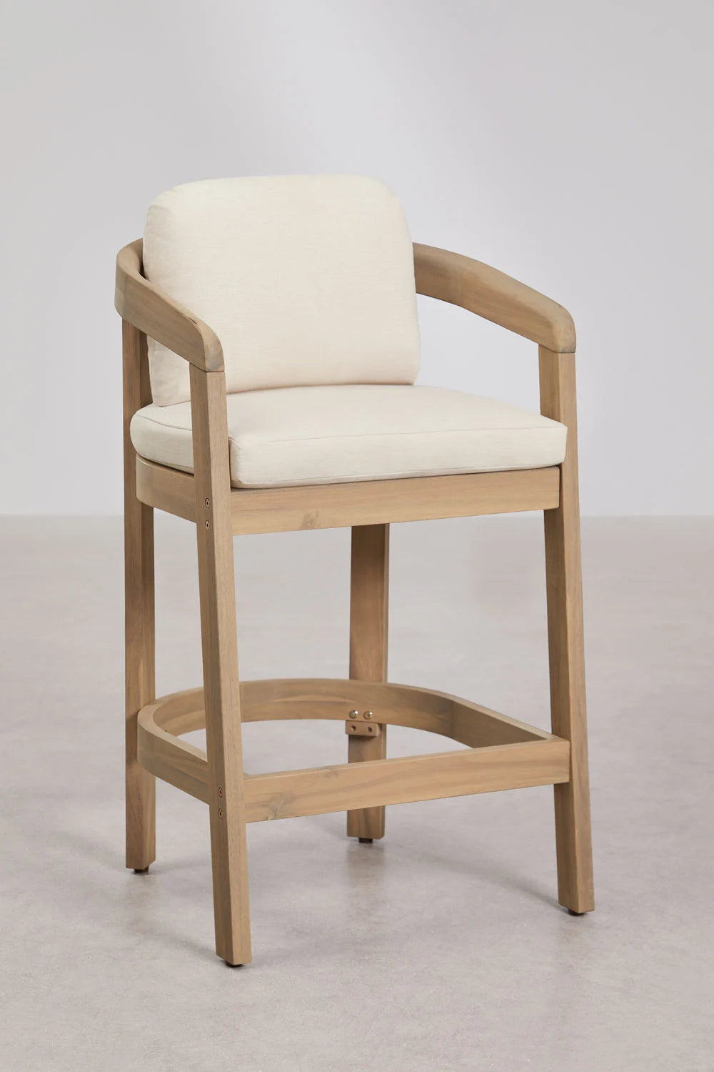 High outdoor chair ULENO, light acacia, 65 cm