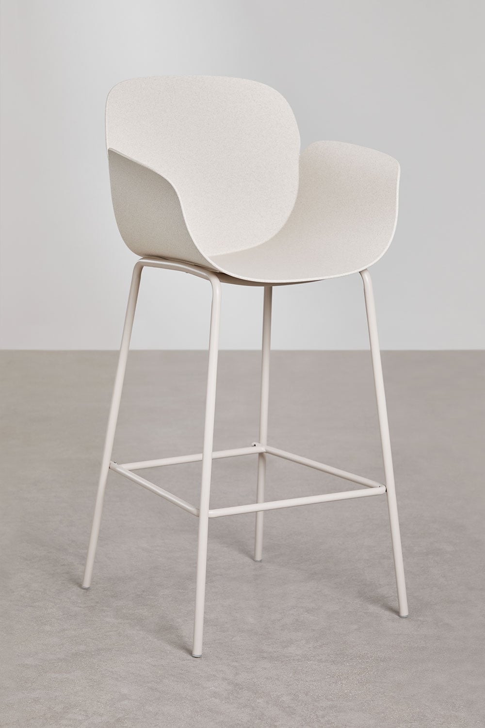 BOKA bar stool, white stone, 75 cm