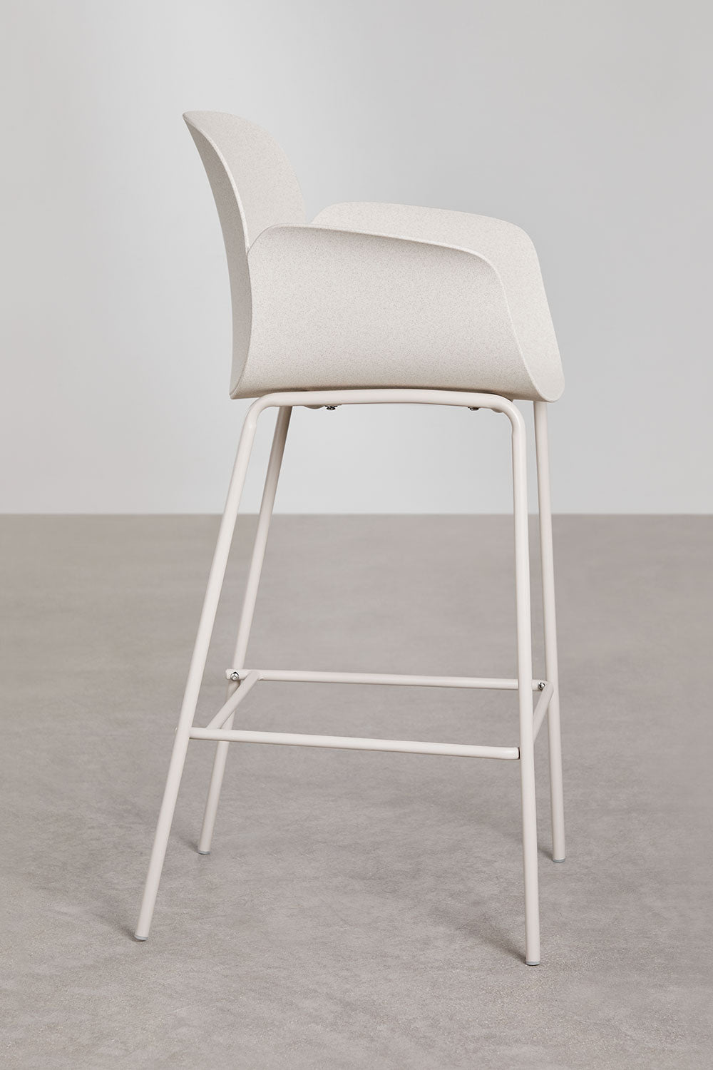 BOKA bar stool, white stone, 75 cm