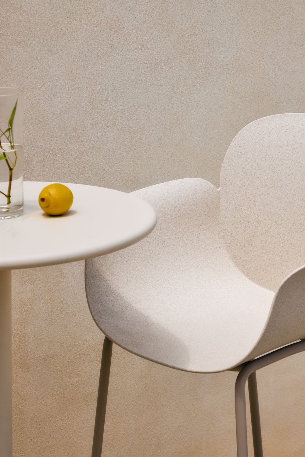 BOKA bar stool, white stone, 75 cm
