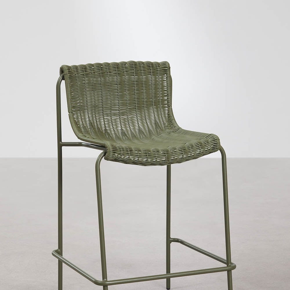 Aukšta kėdė VENTARO be porankių, alyvuogių žalia, 65 cm