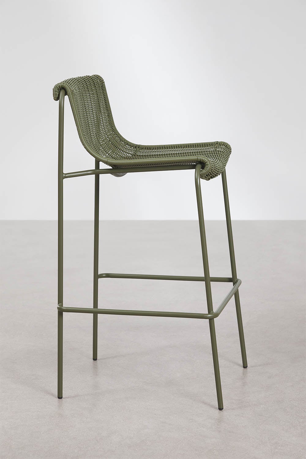 Aukšta kėdė VENTARO be porankių, alyvuogių žalia, 75 cm