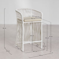Baro kėdutė SOFERA, Gardenia Biel, 65 cm