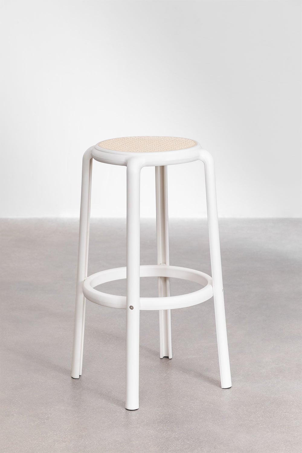 Bāra krēsls OQUERCO, balts, 75 cm