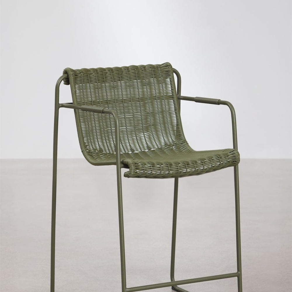 VENTARO high chair with armrests, olive green, 65 cm