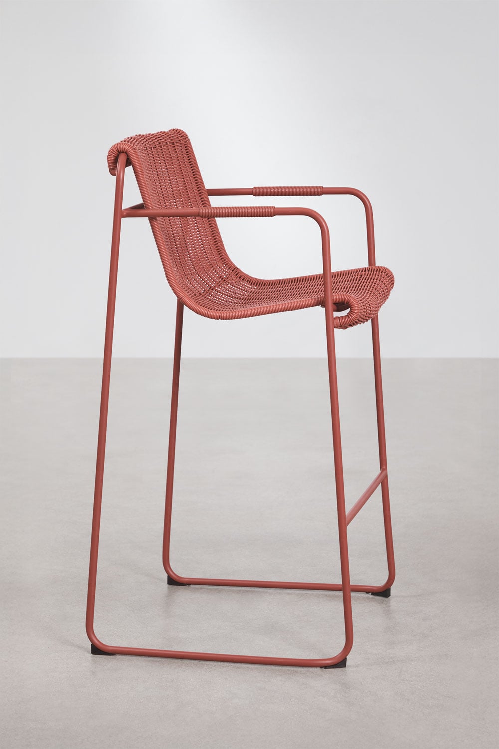 High chair VENTARO with armrests, terracotta, 75 cm