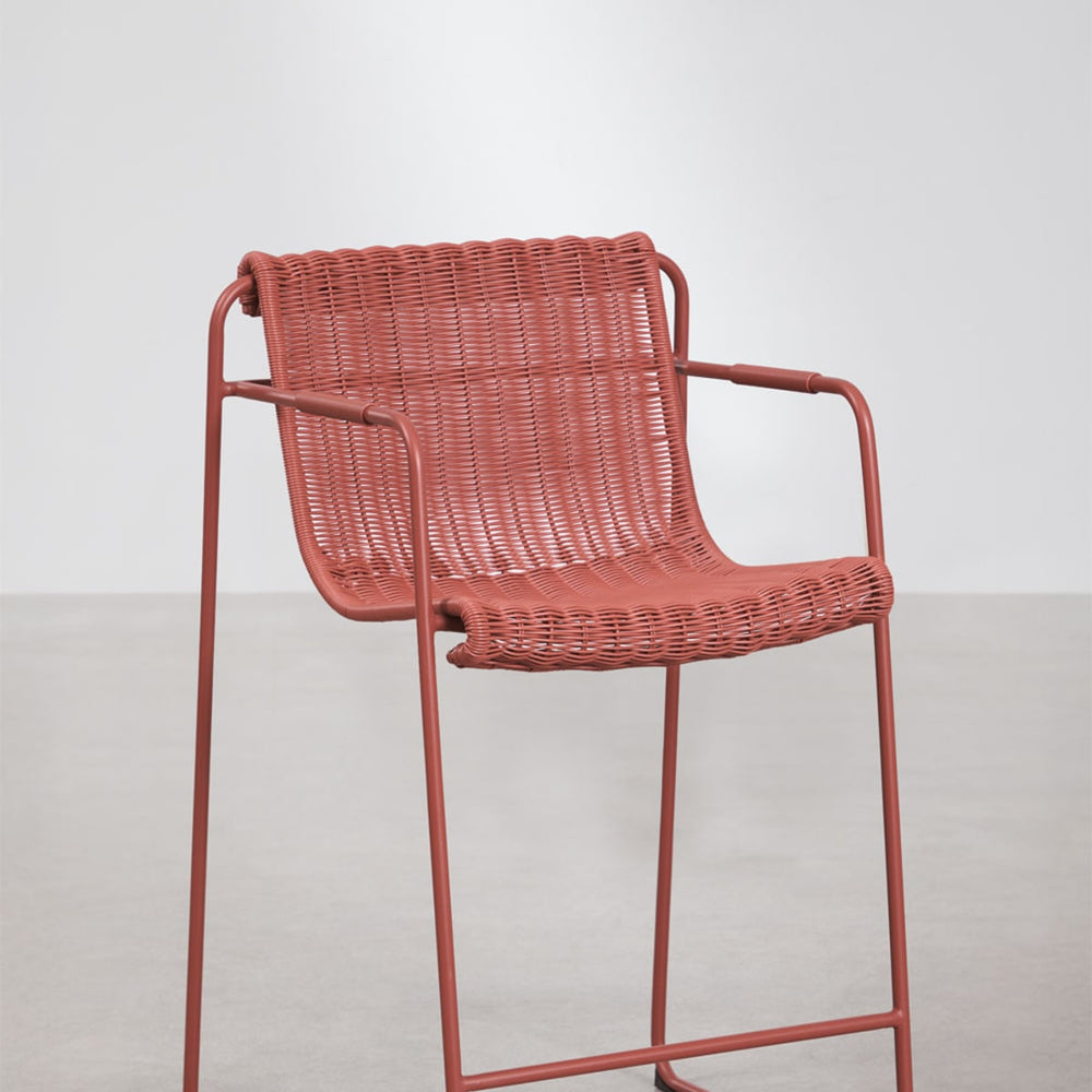 VENTARO high chair with armrests, terracotta, 65 cm