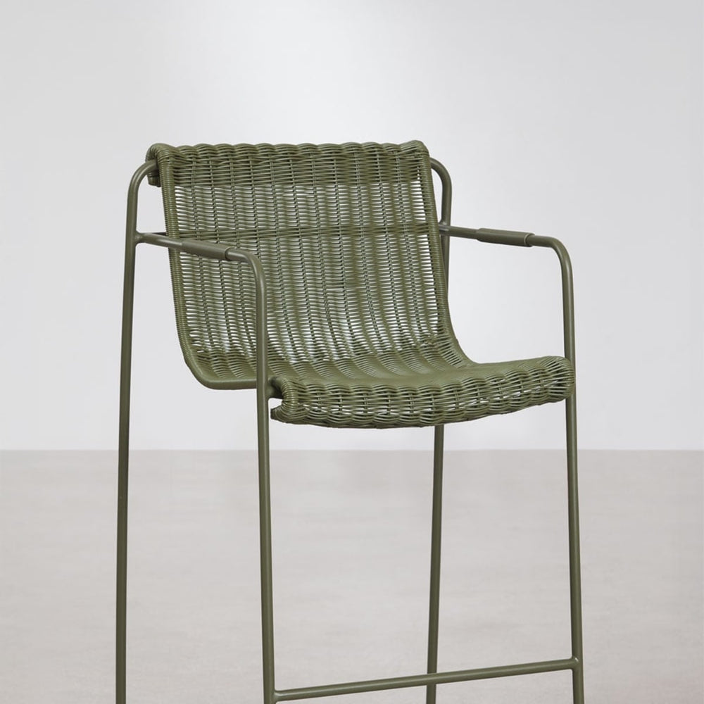 High chair VENTARO with armrests, olive green, 75 cm