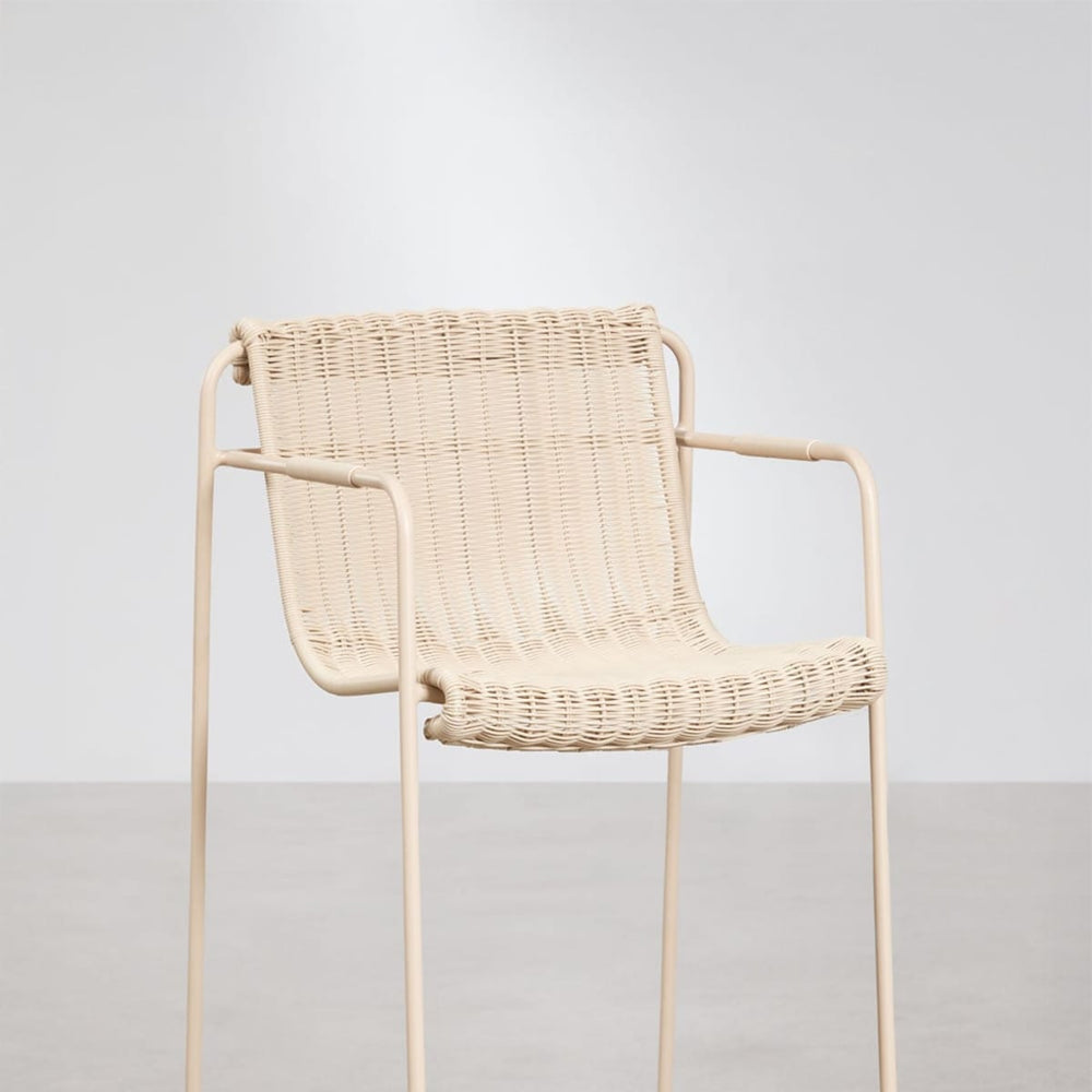 High chair VENTARO with armrests, cream, 75 cm