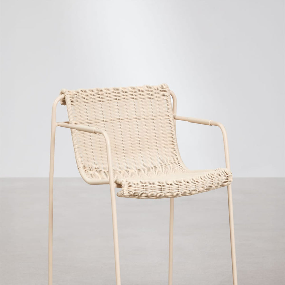 VENTARO high chair with armrests, cream, 65 cm