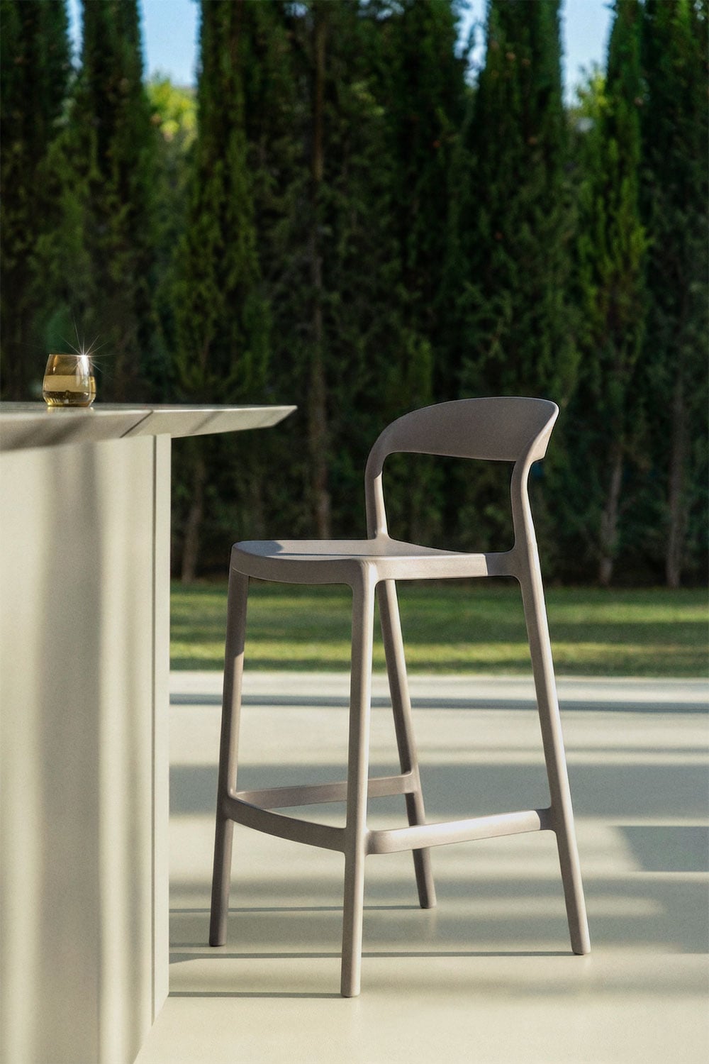Lauko baro kėdė TERRA, balto akmens, 65 cm