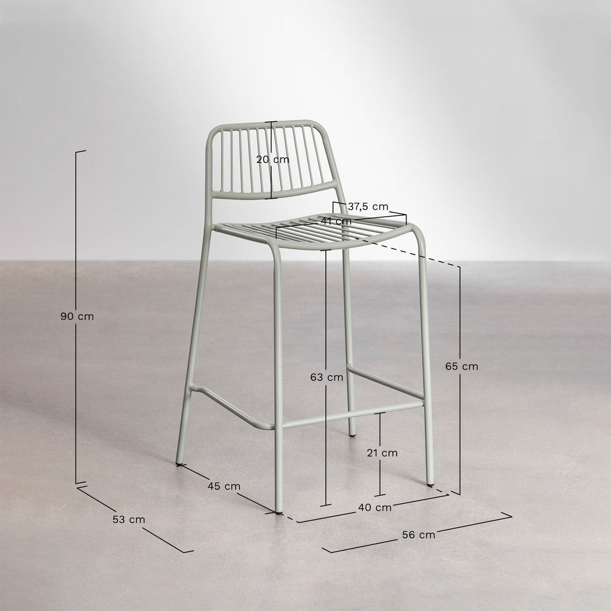 Baro kėdutė ELTERA, Juoda, aukštis 65 cm