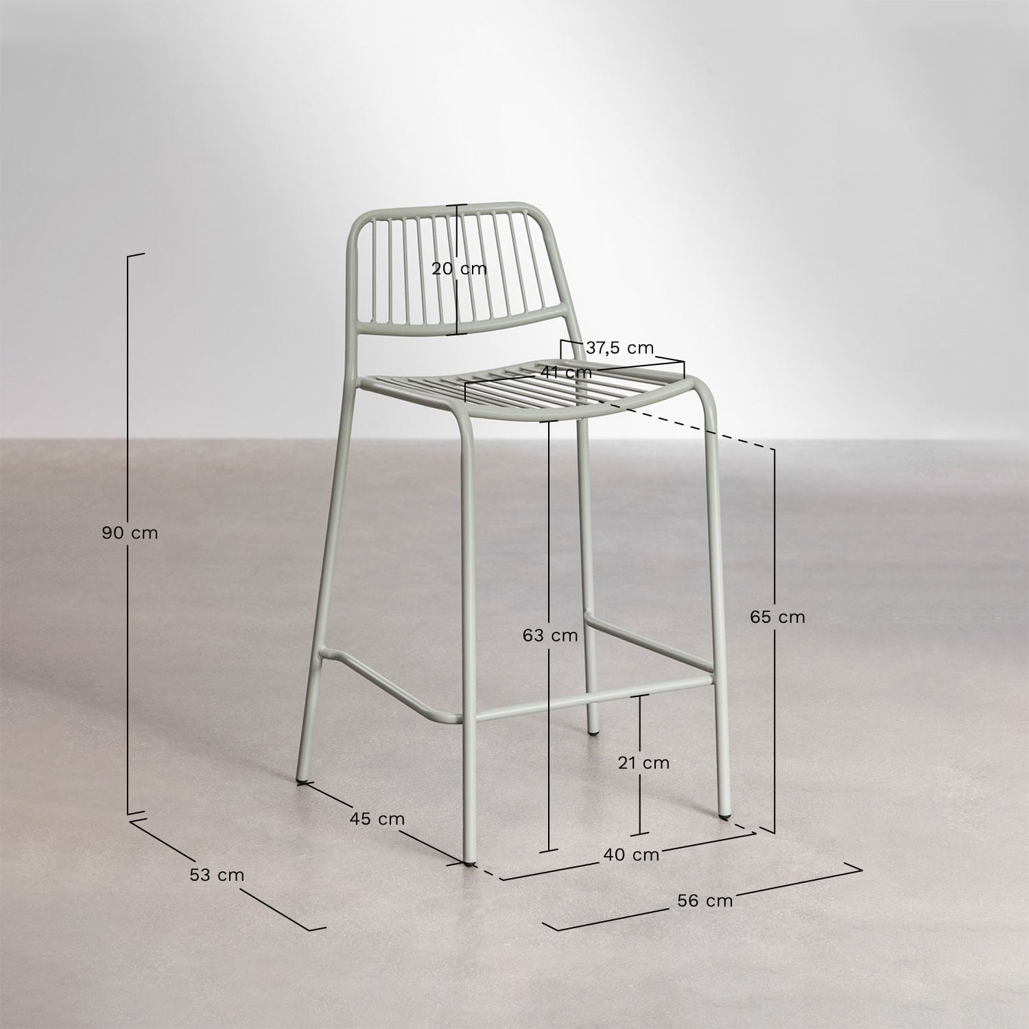 Baro kėdutė ELTERA, juoda, 65 cm