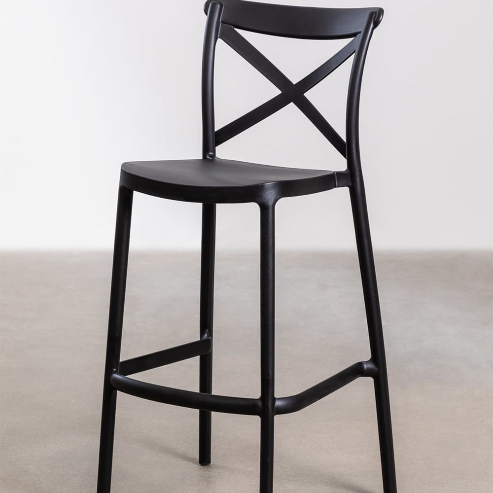 Bāra krēsls FERRO, melns, 75 cm
