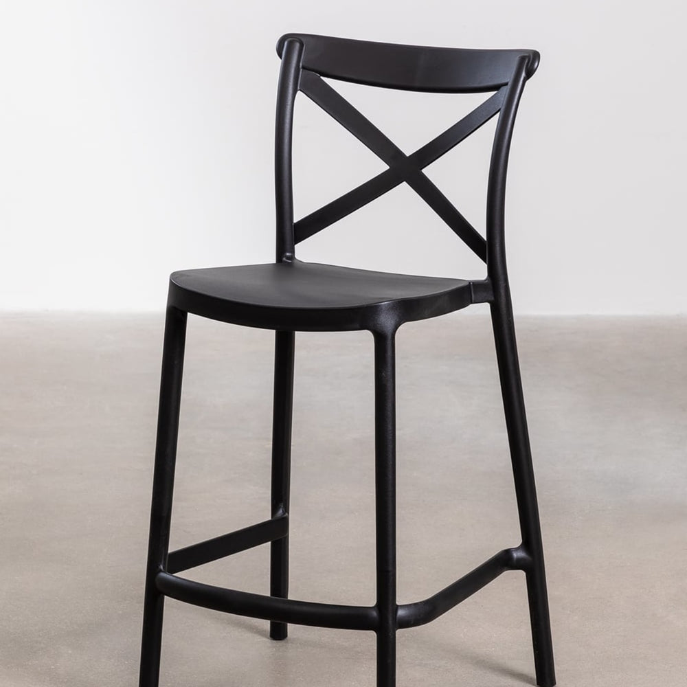 Bāra krēsls FERRO, melns, 65 cm
