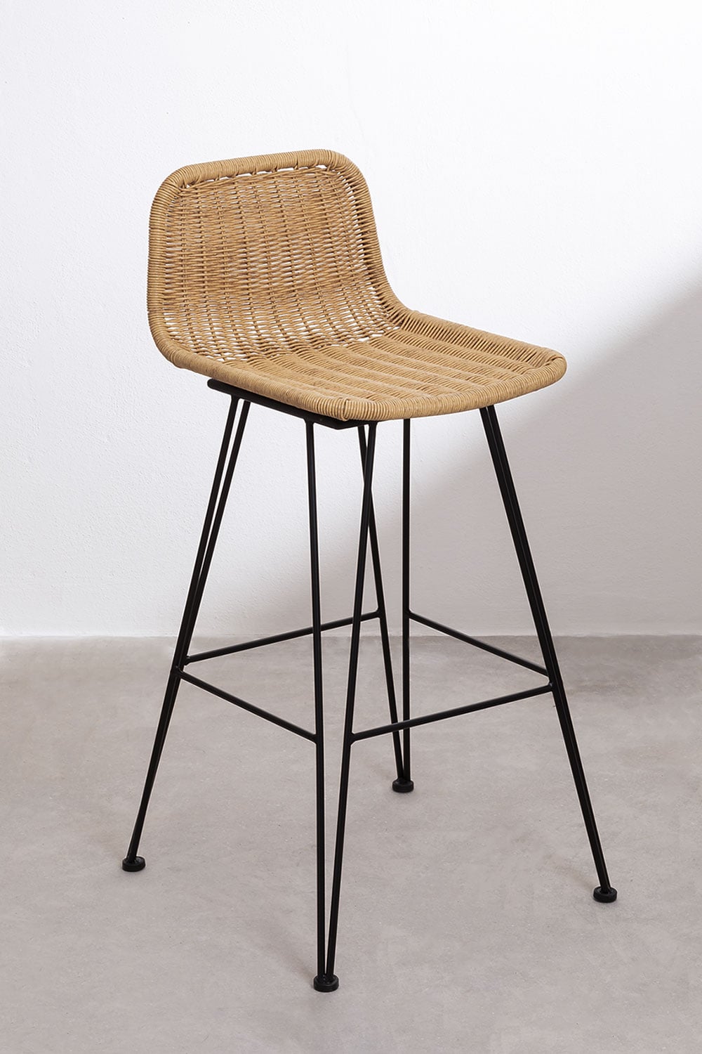 VALI high outdoor chair, woven design, 75 cm