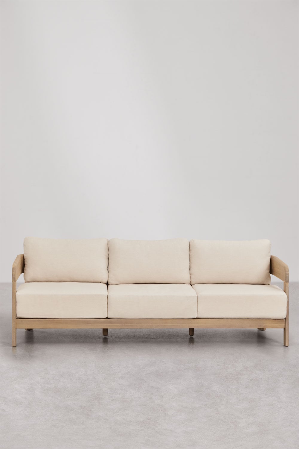 Trivietė lauko sofa ULENO, šviesi akacija