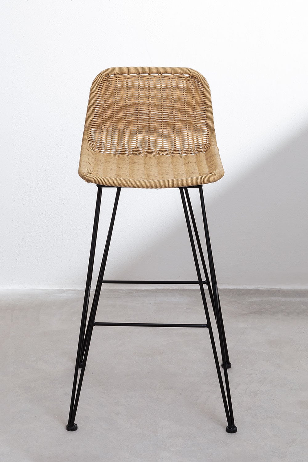 VALI high outdoor chair, woven design, 75 cm