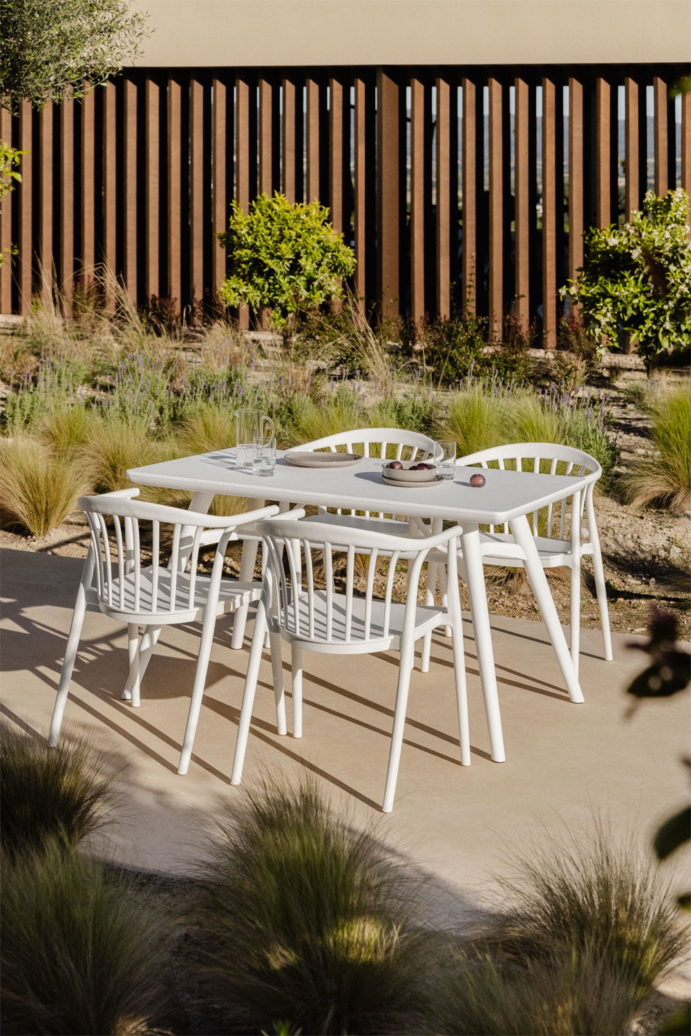 SCAND Outdoor Dining Set, 5 Pieces, White