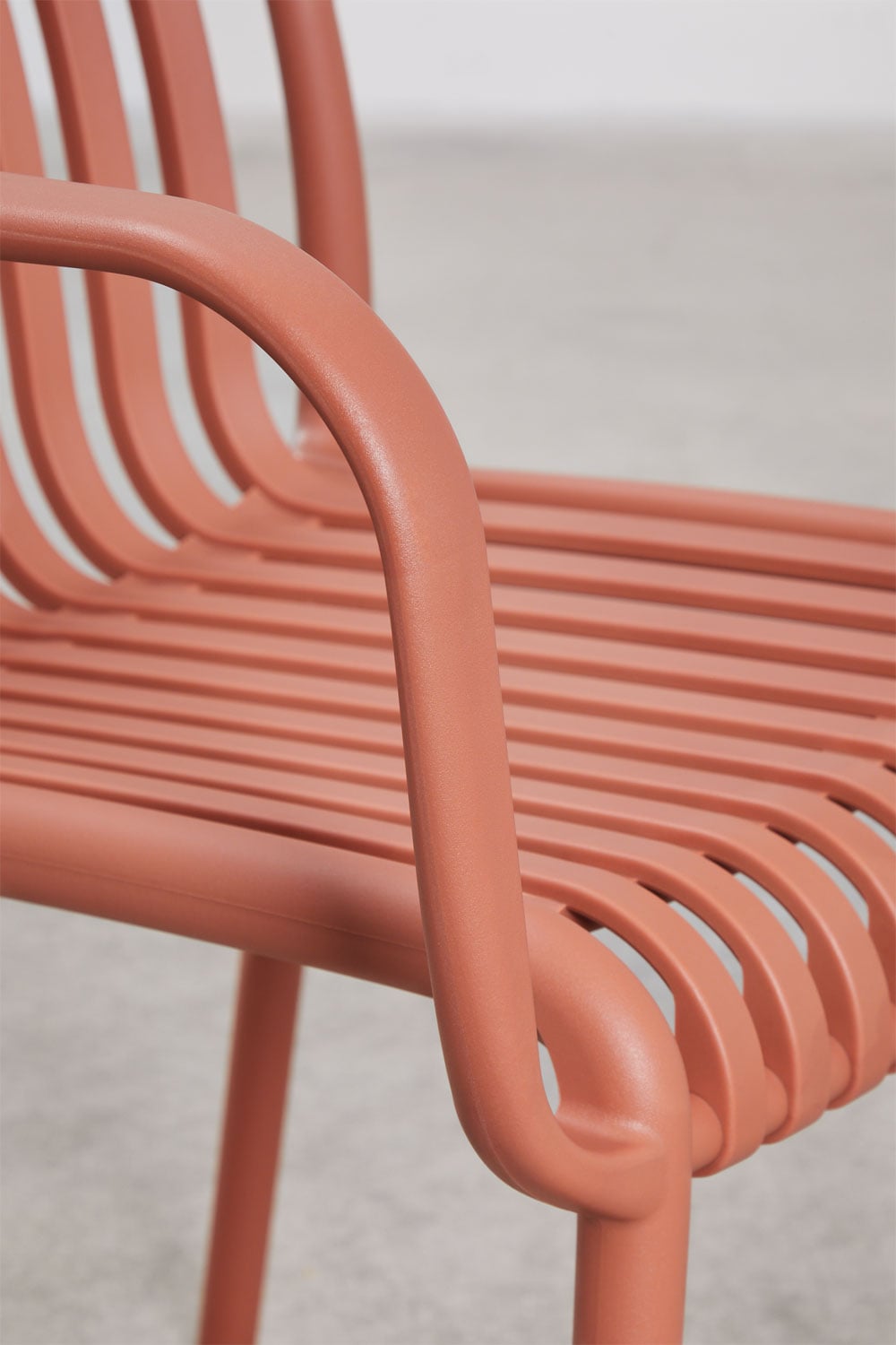 Outdoor chair WENDELL, with armrests, terracotta